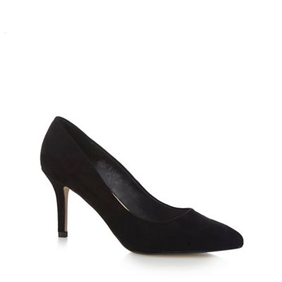 Black suedette 'Harriet' high stiletto heel pointed court shoes
